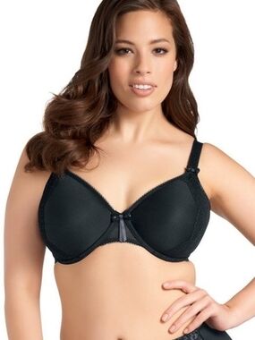 Elomi Amelia T-Shirt Underwire Bra, Black EL8740, Size US 42K NWT